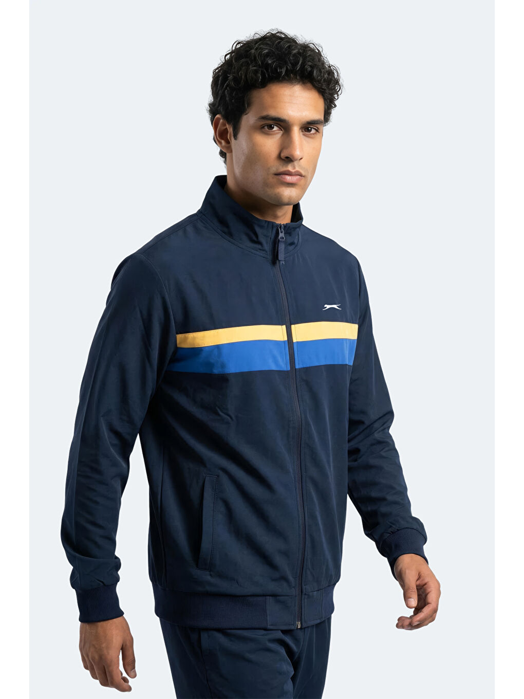 RENCOR Erkek Dik Yaka Fermuarlı Lacivert Sweatshırt-5