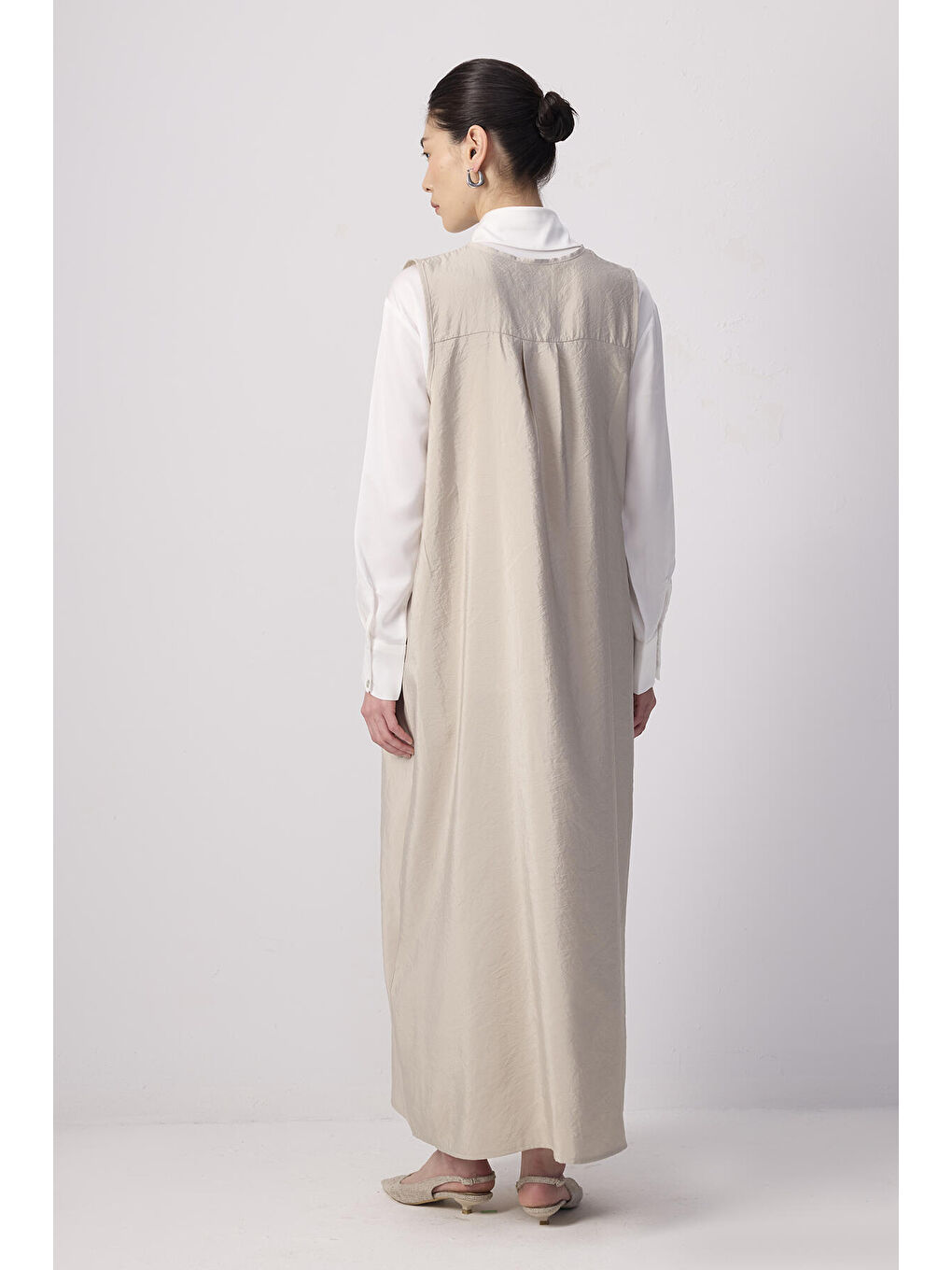 Bej Önü Fermuarlı Kupra Jile-3