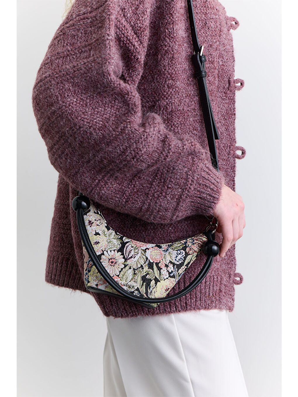 Pembe Jakar Desenli Mini Çanta Pudra-3