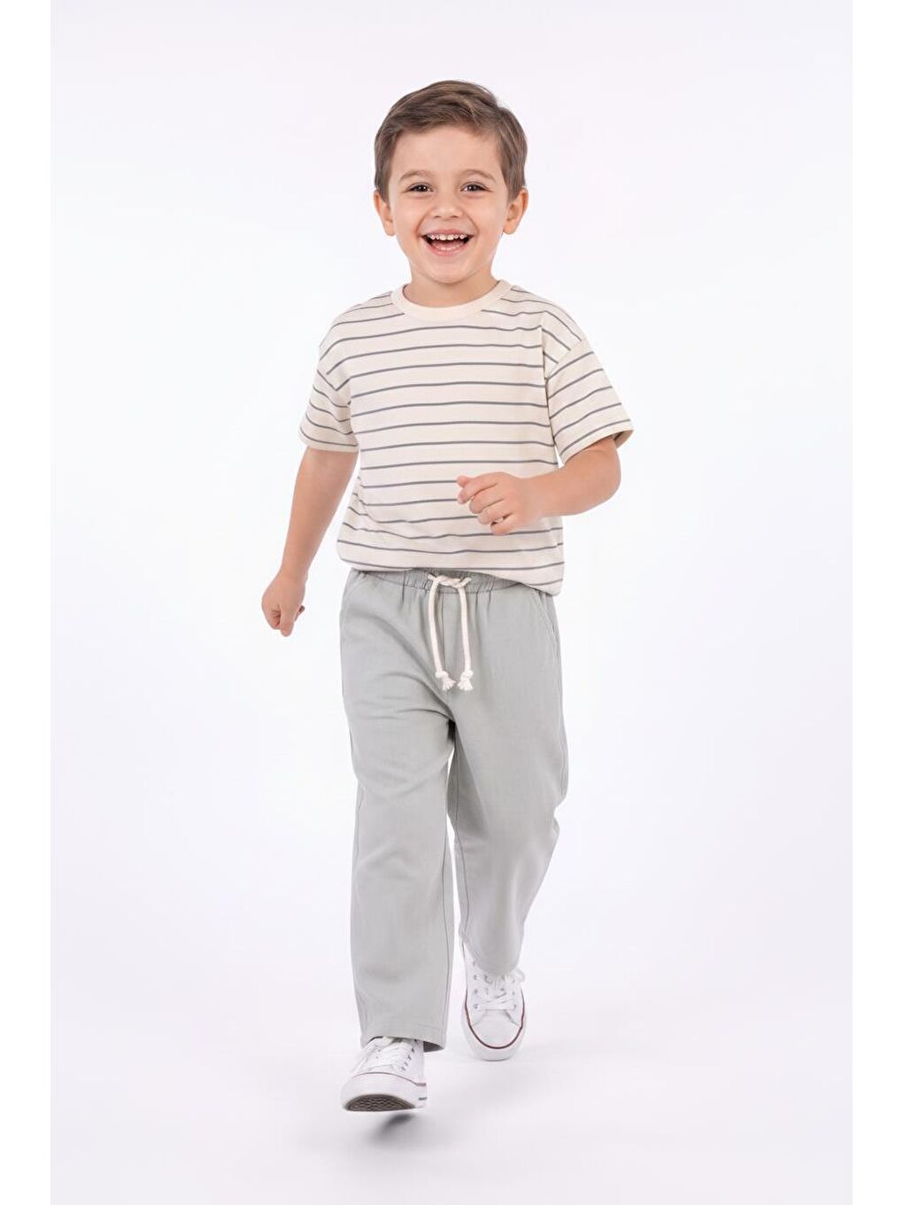 Bej Müslin Pantolon Süprem Tişört 2li Takım-3