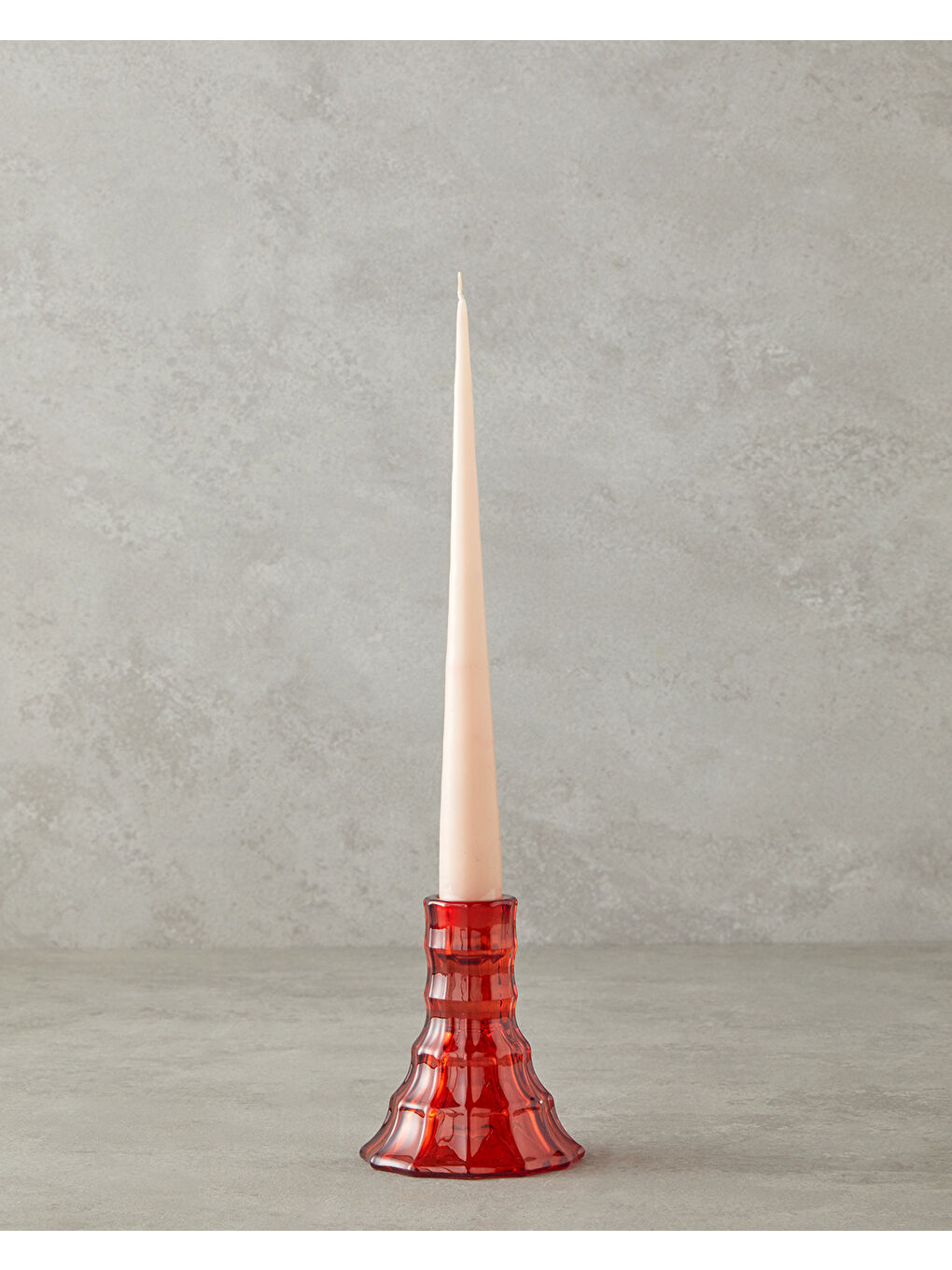 Alba Cam Şamdan Kırmızı