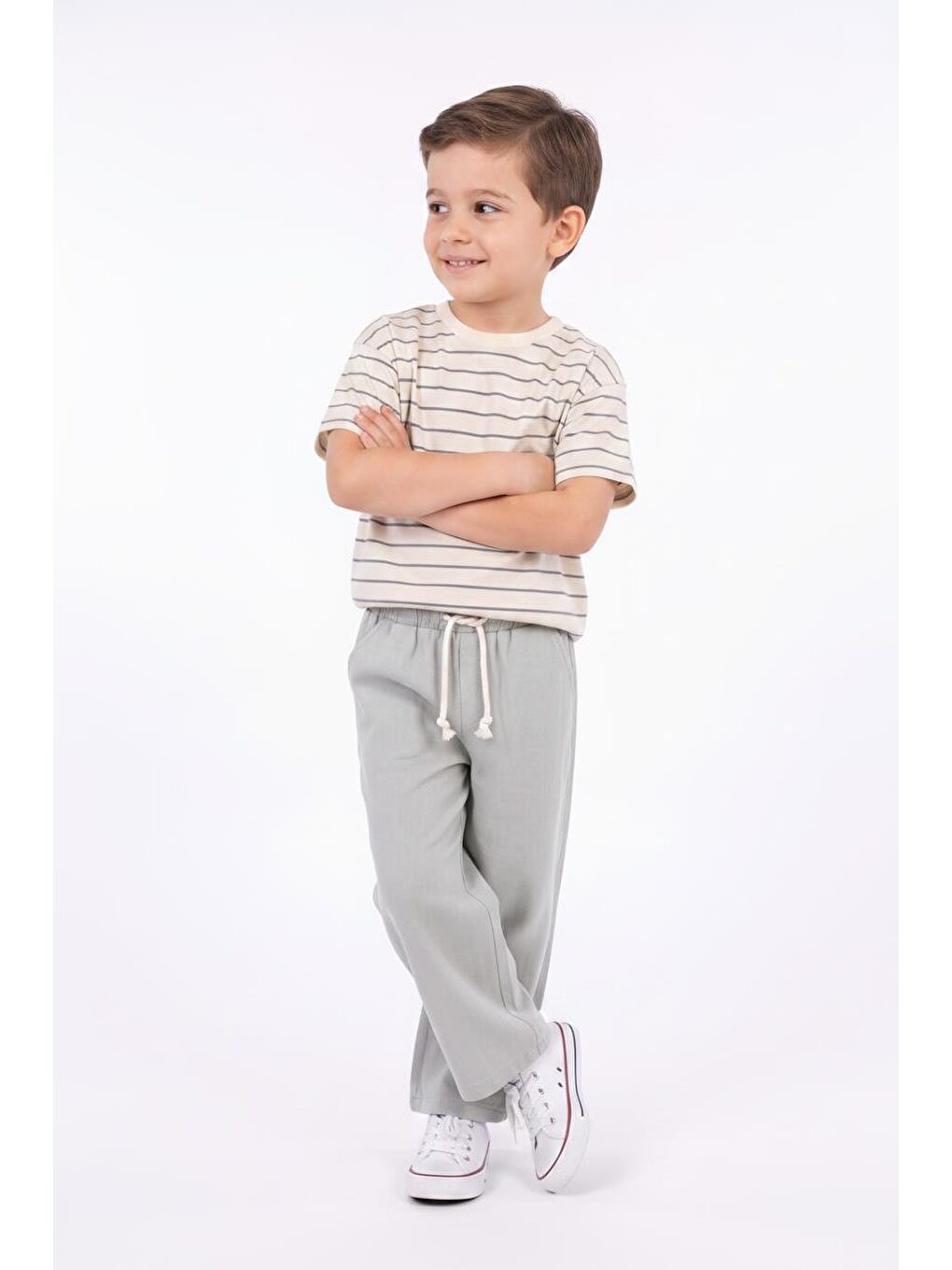 Bej Müslin Pantolon Süprem Tişört 2li Takım-4