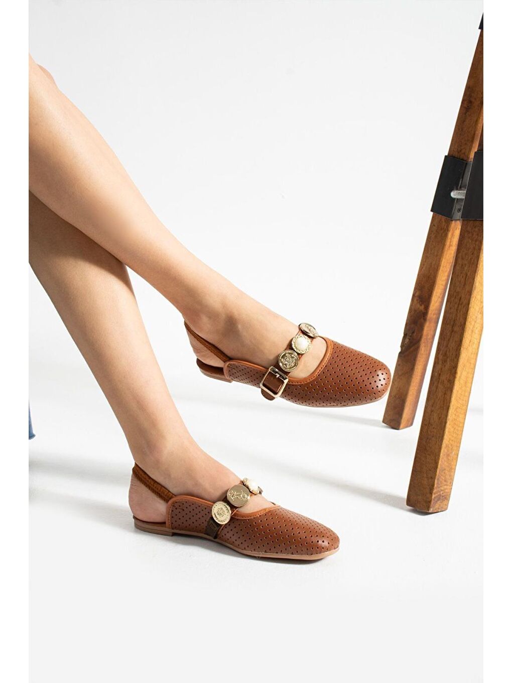 Kahverengi Luwe Hafif Ses Yapmaz Toka Detaylı Hava Alabilen Günlük Ev Ofis Kadın Babet-1