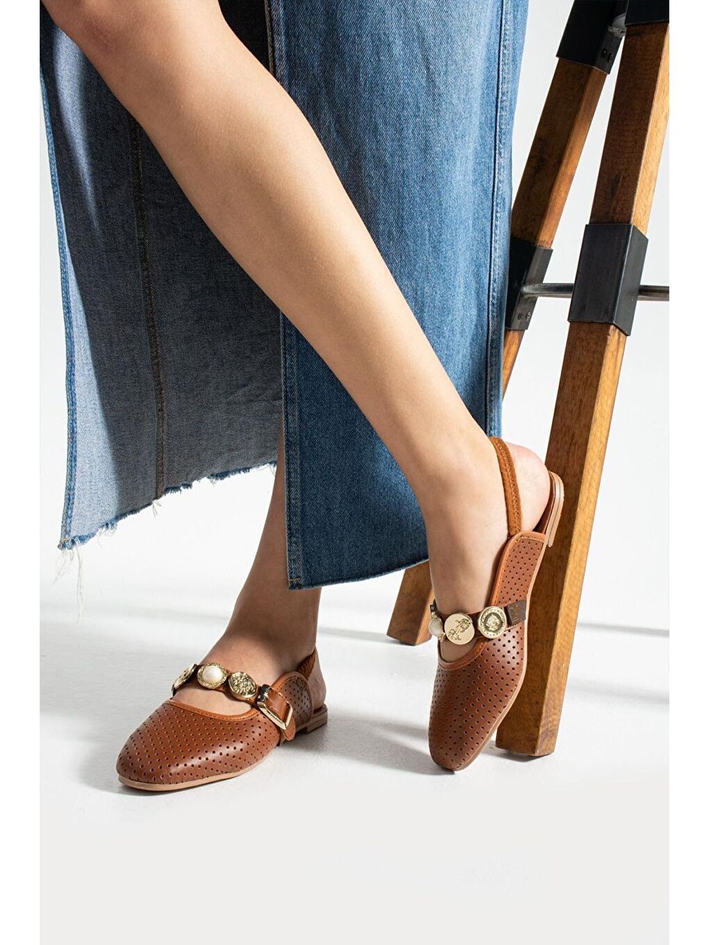 Kahverengi Luwe Hafif Ses Yapmaz Toka Detaylı Hava Alabilen Günlük Ev Ofis Kadın Babet-2