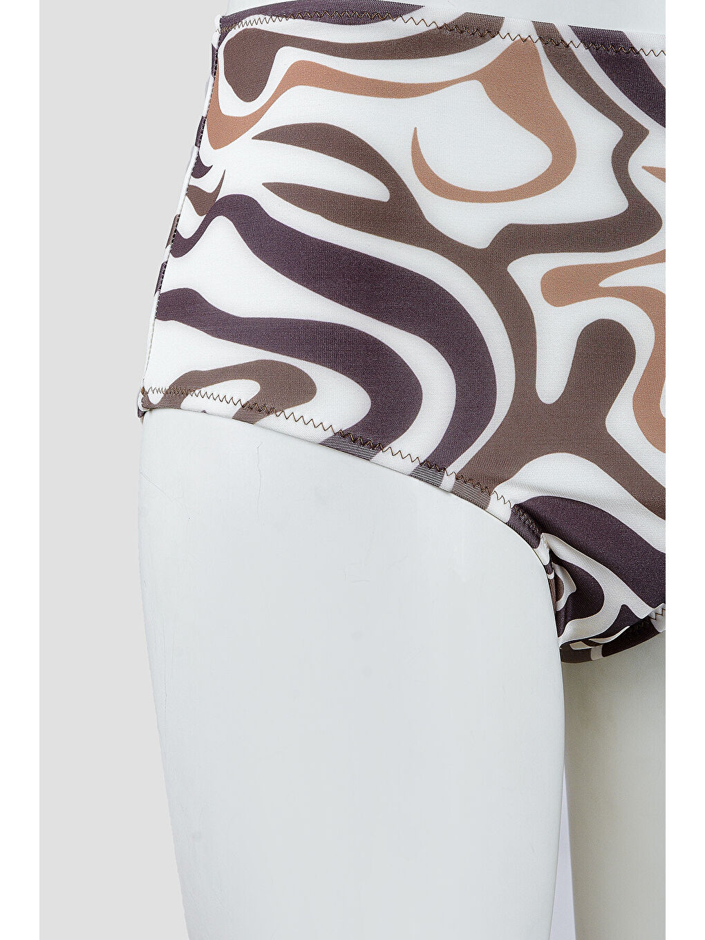 Kahverengi Capetown Yüksel Bel Tek Alt Bikini-1