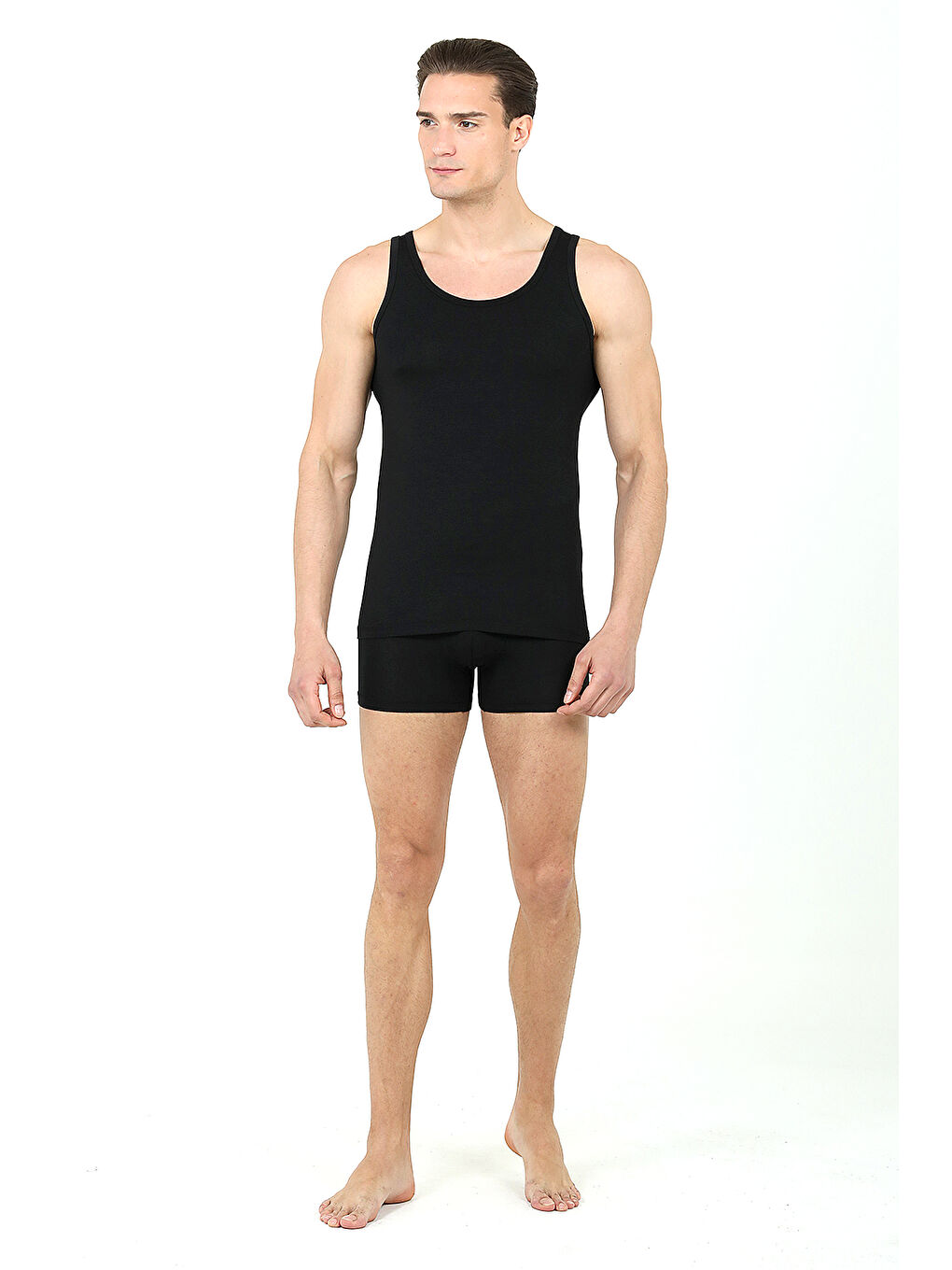 Siyah 2'li Boxer Atlet Set Micro Modal Kumaş Premium Seri Lüks Kutulu SİYAH-2