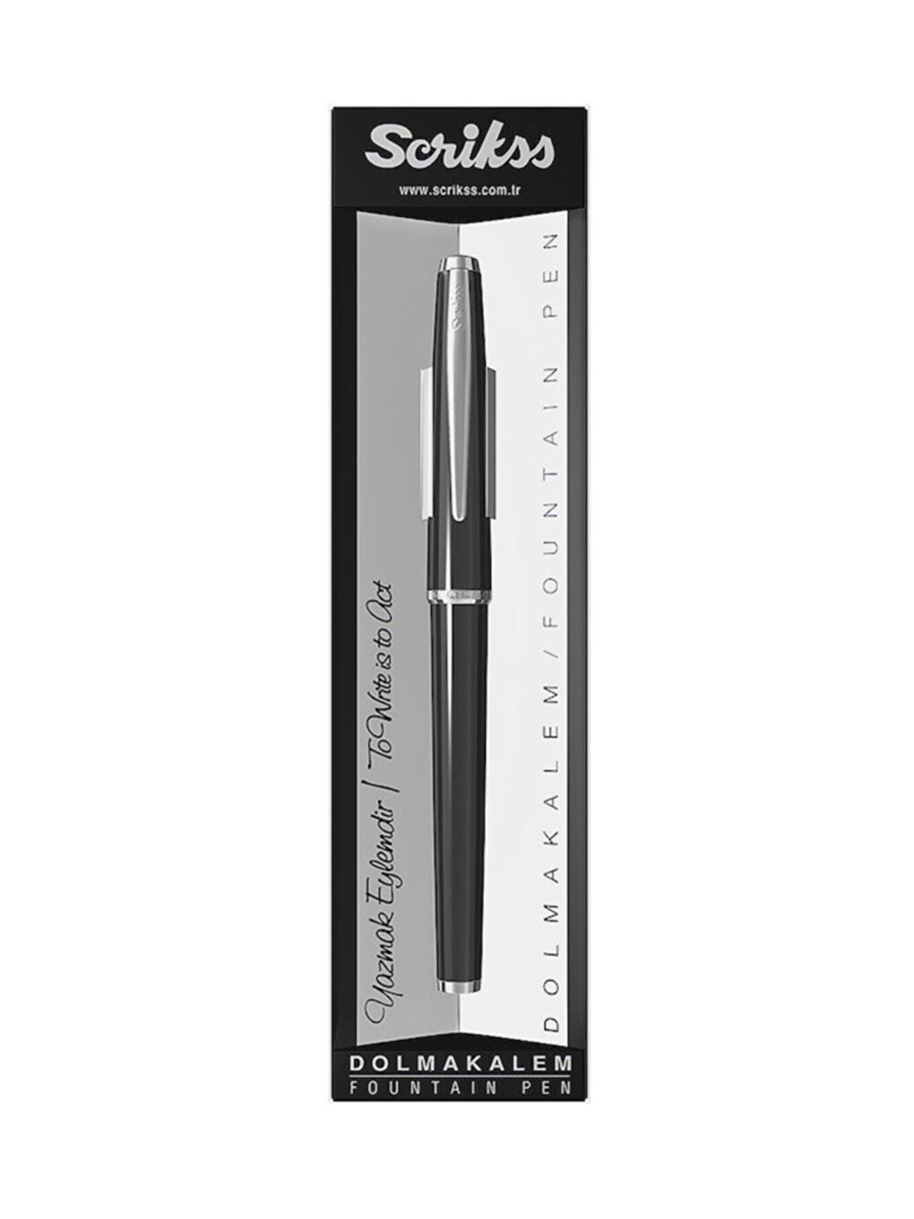 33 Dolma Kalem Özel Şeffaf Ambalaj Kutu Siyah+6 Lı Kartuş-2