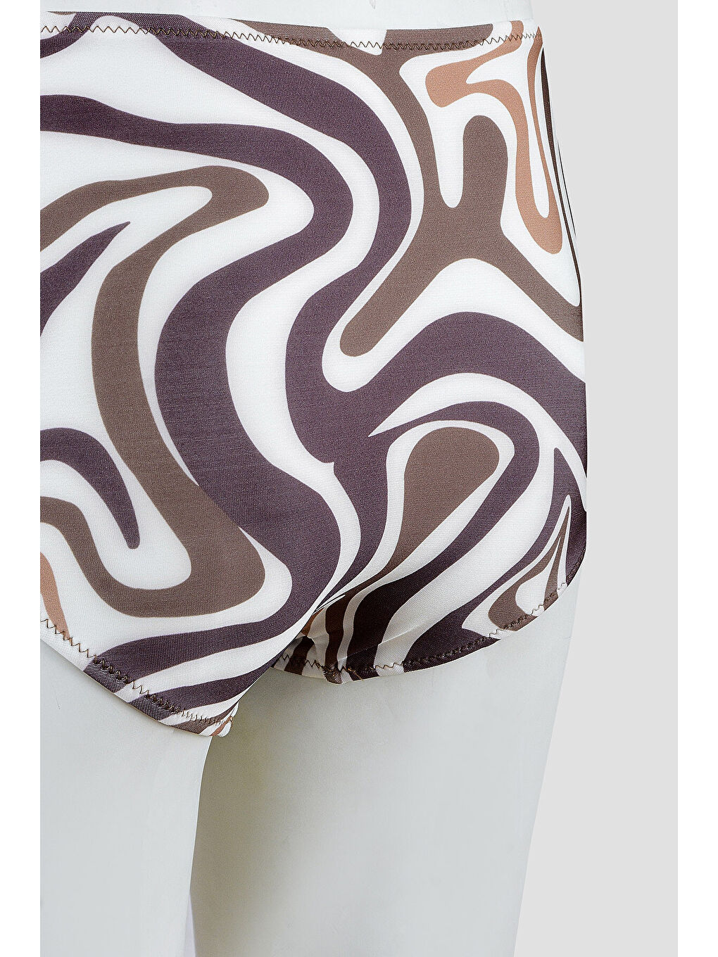 Kahverengi Capetown Yüksel Bel Tek Alt Bikini-2