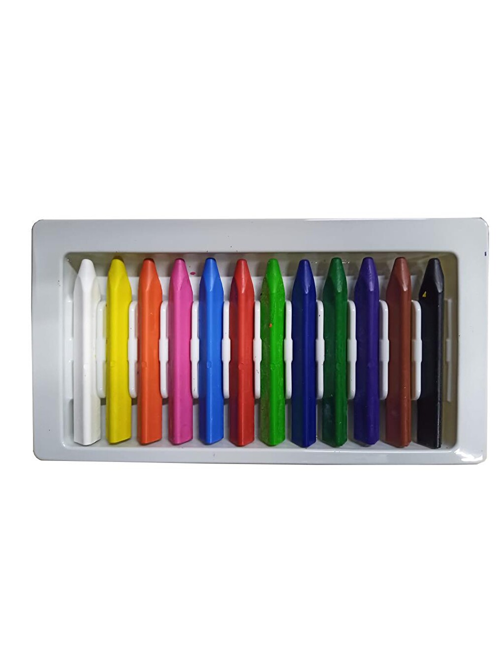 Üçgen Mum Boya 12 Li 1 Paket 12 Renk Üçgen Mumboya Elleri Kirletmeyen Yıkanabilir Silinebilir Karton-2