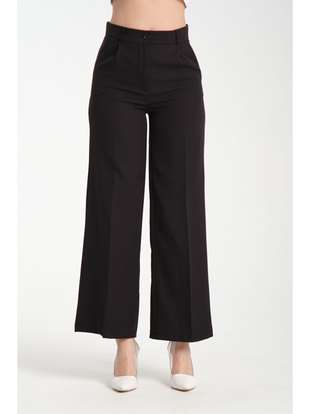 Siyah Kadın Plazzo Kumaş Pantolon 2985