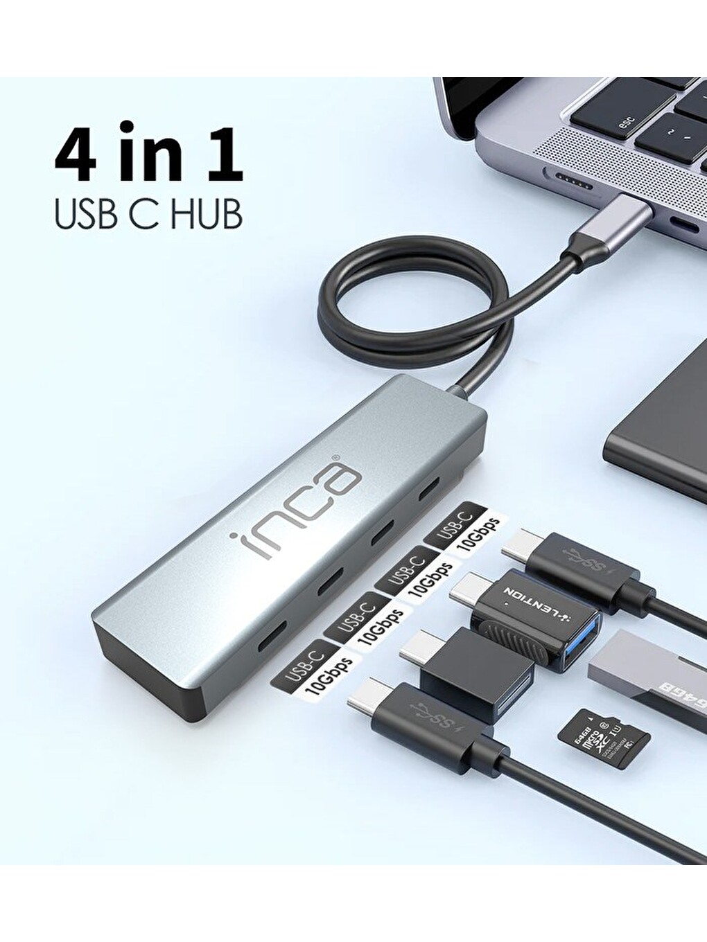 Itpt-4tx 4 Port Type-c 3.1 10gbps Type-c Çoklayıcı