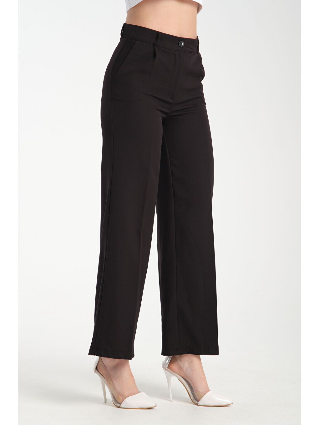 Siyah Kadın Plazzo Kumaş Pantolon 2985-2