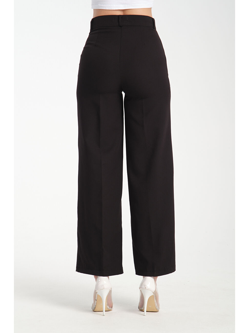 Siyah Kadın Plazzo Kumaş Pantolon 2985-3