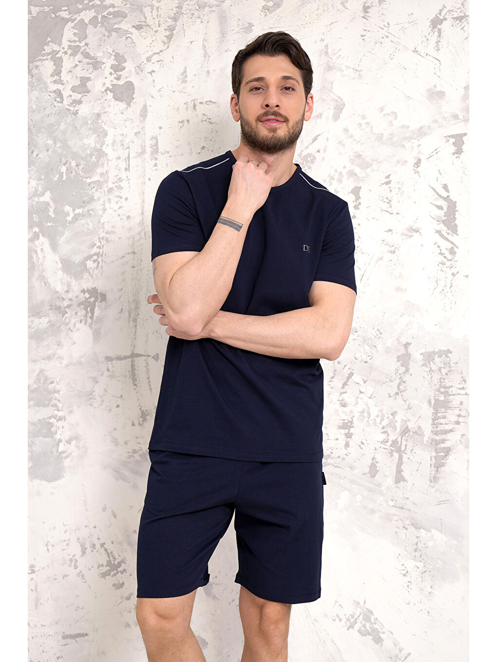 Lacivert Maschio Pamuk Şort Takım LACİVERT-3