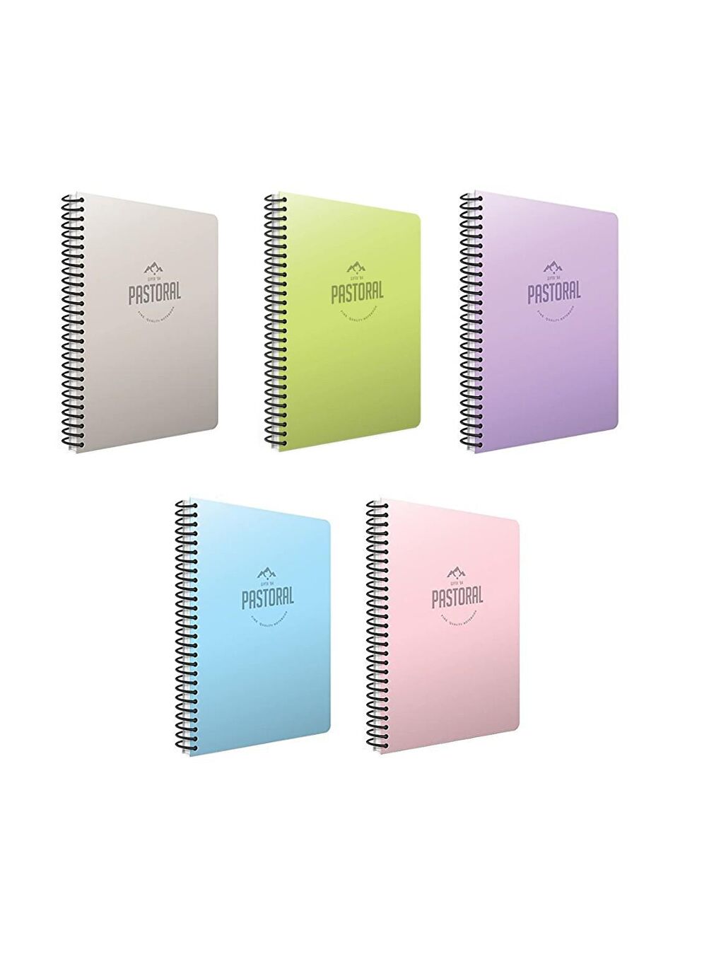 Pastoral A4 72 Yaprak Plastik Kapak Spiralli Defter Çizgisiz 5 Adet