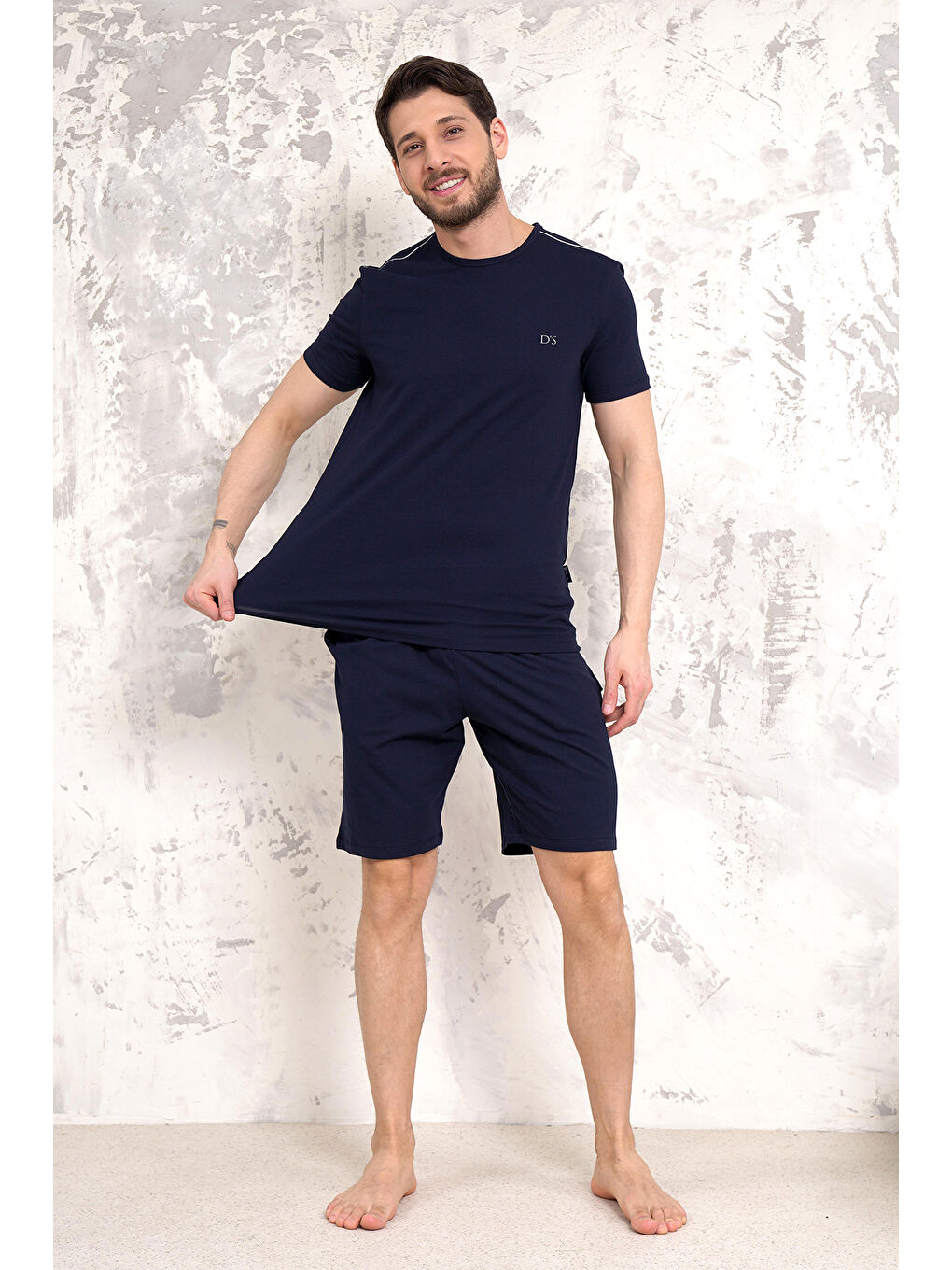 Lacivert Maschio Pamuk Şort Takım LACİVERT-4