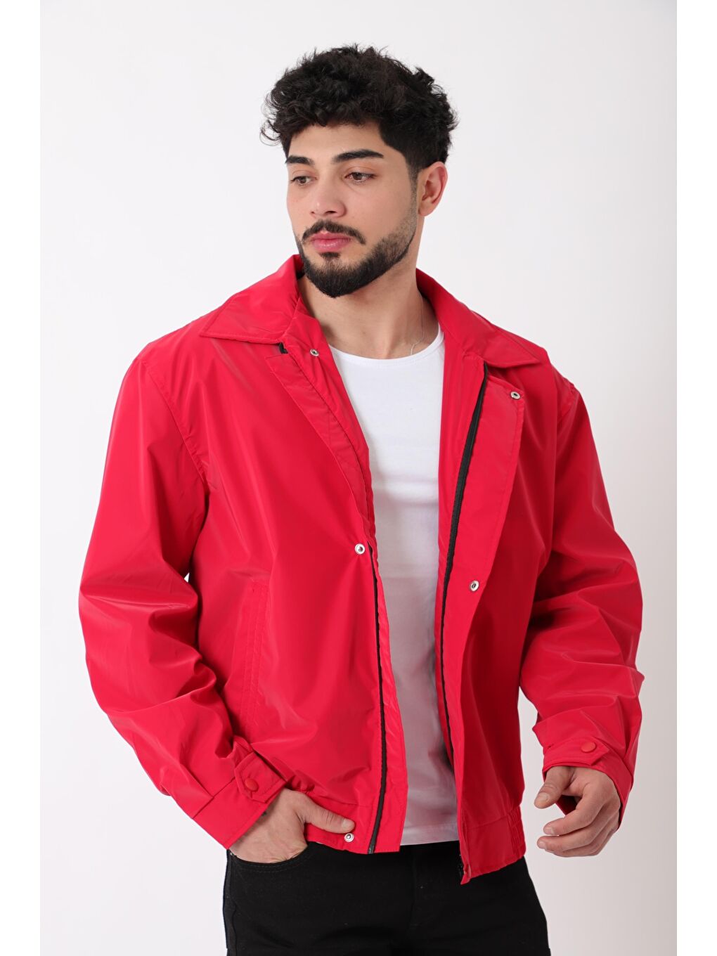 Kırmızı Yakalı Bel Lastikli Nova Mevsimlik Mont BL 1811_60326