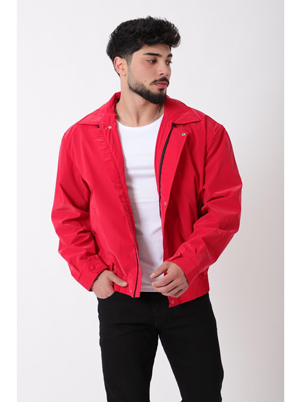 Kırmızı Yakalı Bel Lastikli Nova Mevsimlik Mont BL 1811_60326-1