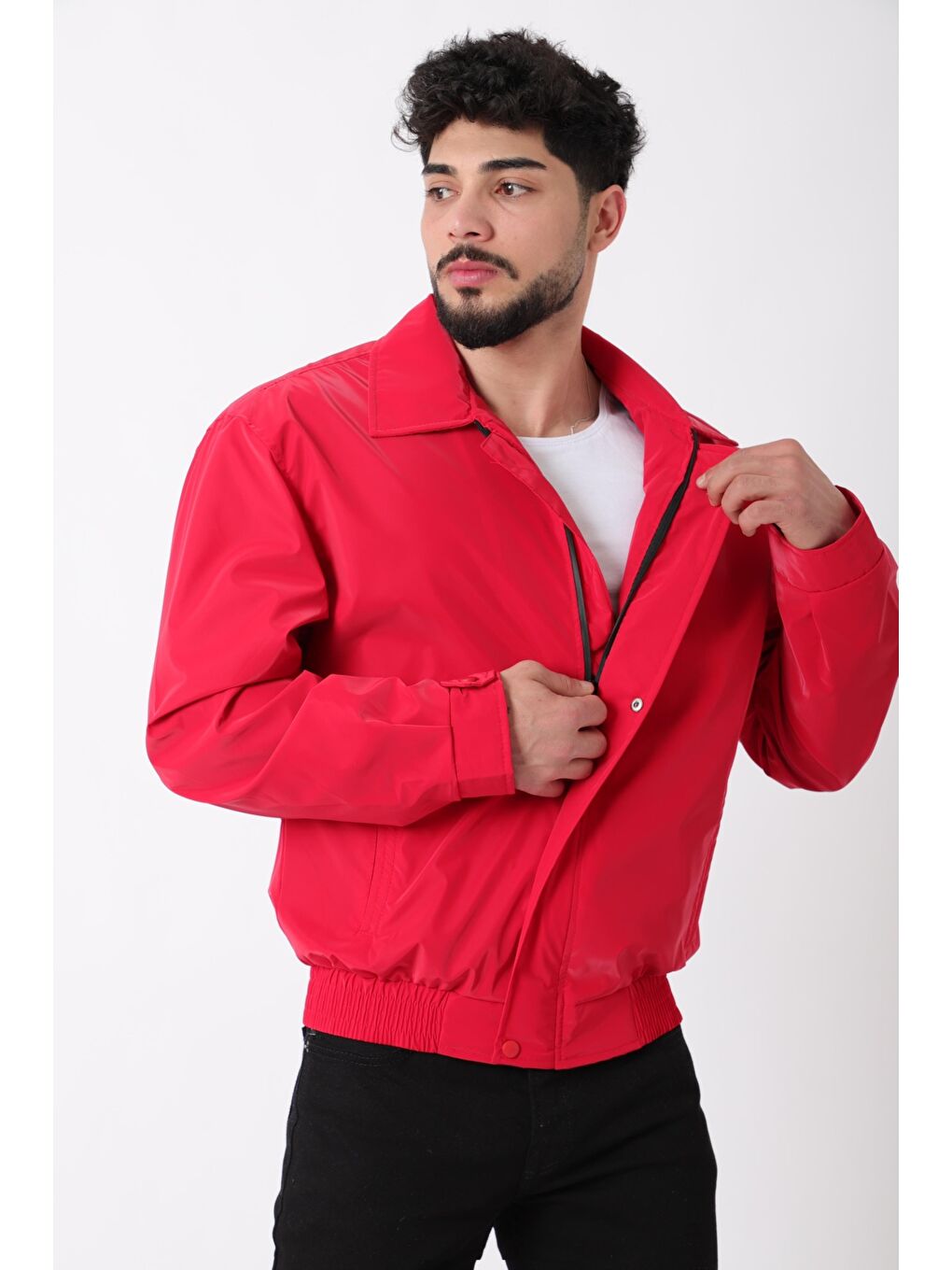 Kırmızı Yakalı Bel Lastikli Nova Mevsimlik Mont BL 1811_60326-2