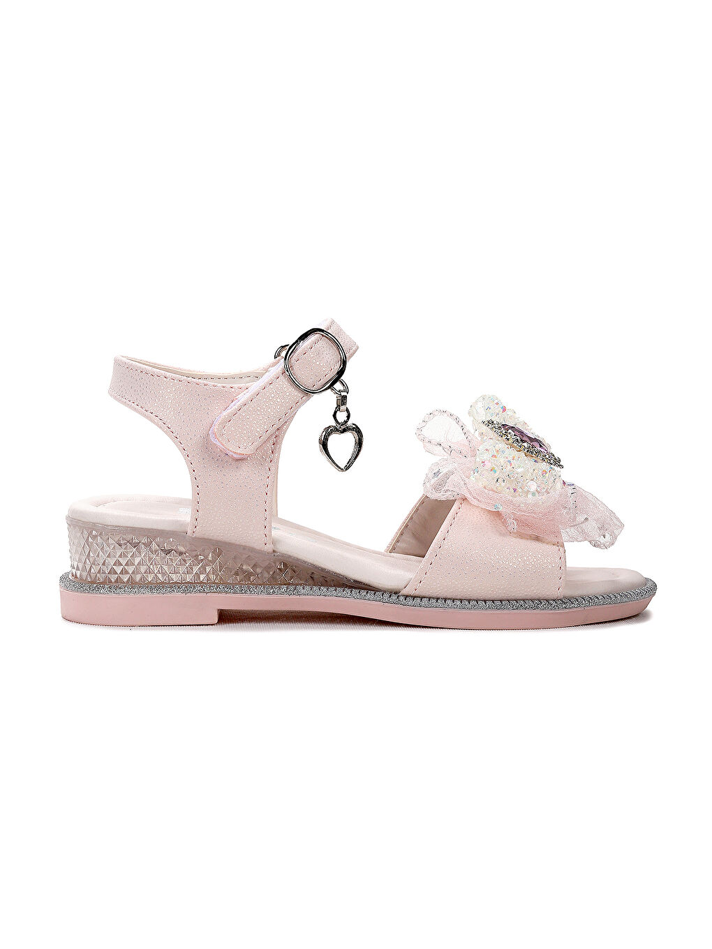 Pembe Bufly Fiyonklu Kız Çocuk Sandalet Ayakkabı-2