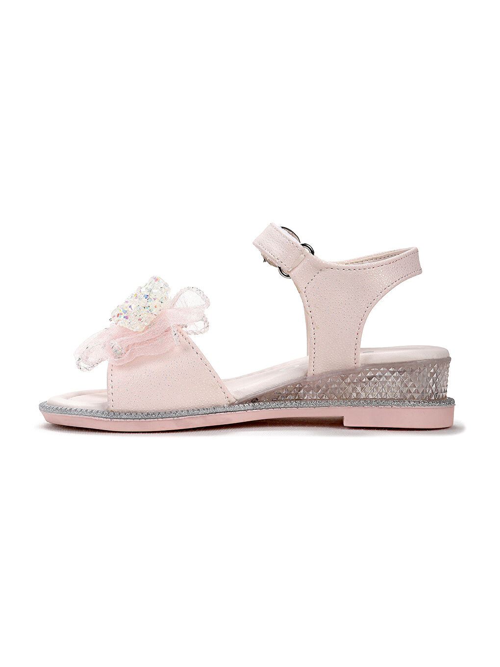 Pembe Bufly Fiyonklu Kız Çocuk Sandalet Ayakkabı-3