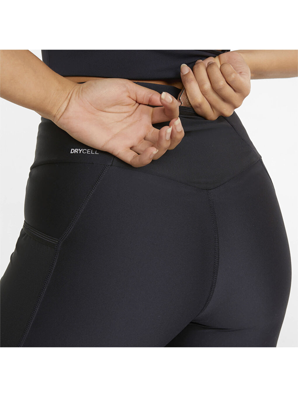 Siyah Marathon Yüksek Bel Tam Boy Kadın Koşu Tayt-2