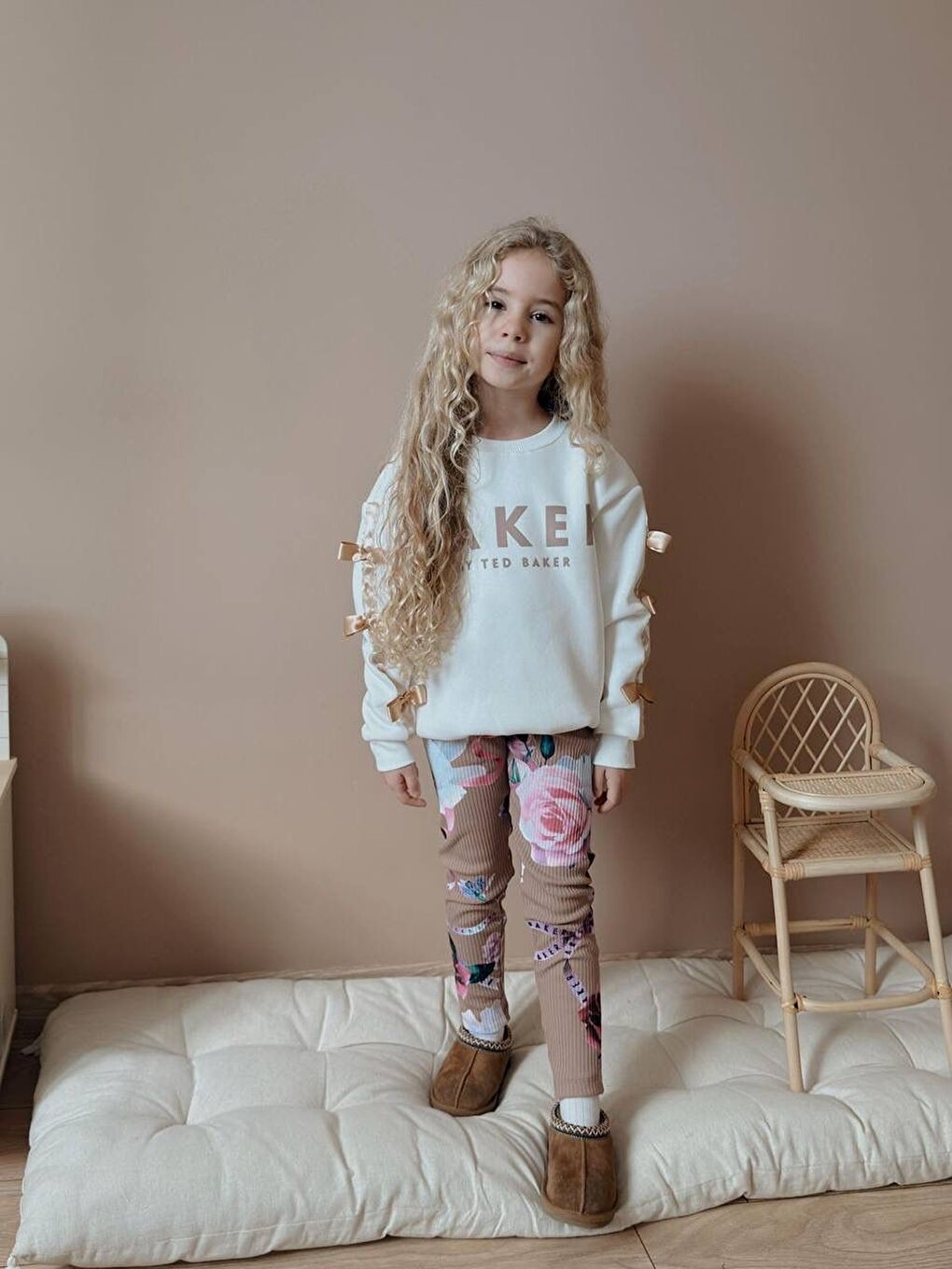 Kız Çocuk İki İplik Elastanlı Üst Alt Eşofman Takım Beyaz-1