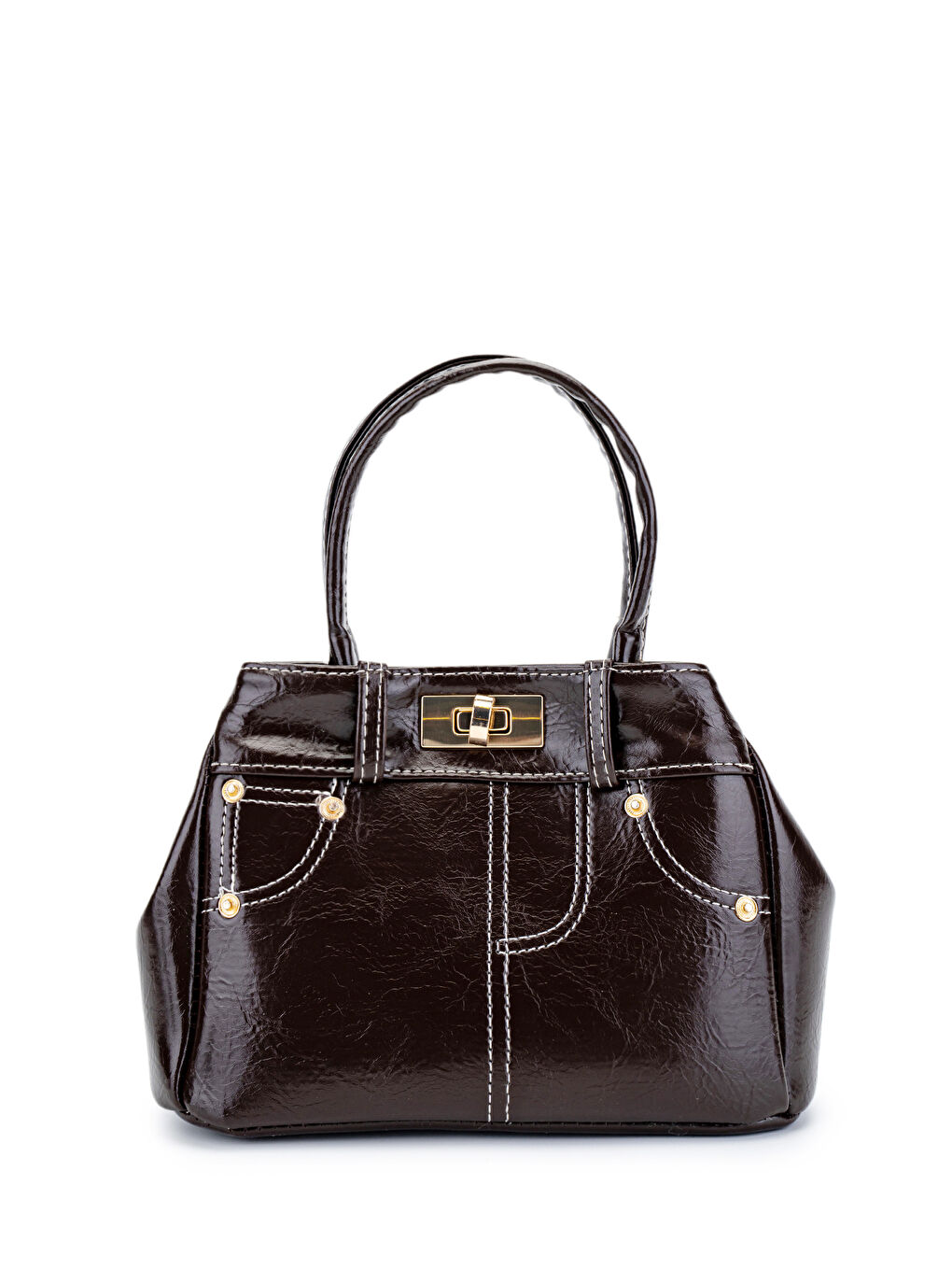 Kahverengi Suni Deri Kadın Çapraz Çanta Dirty Acı Kahve