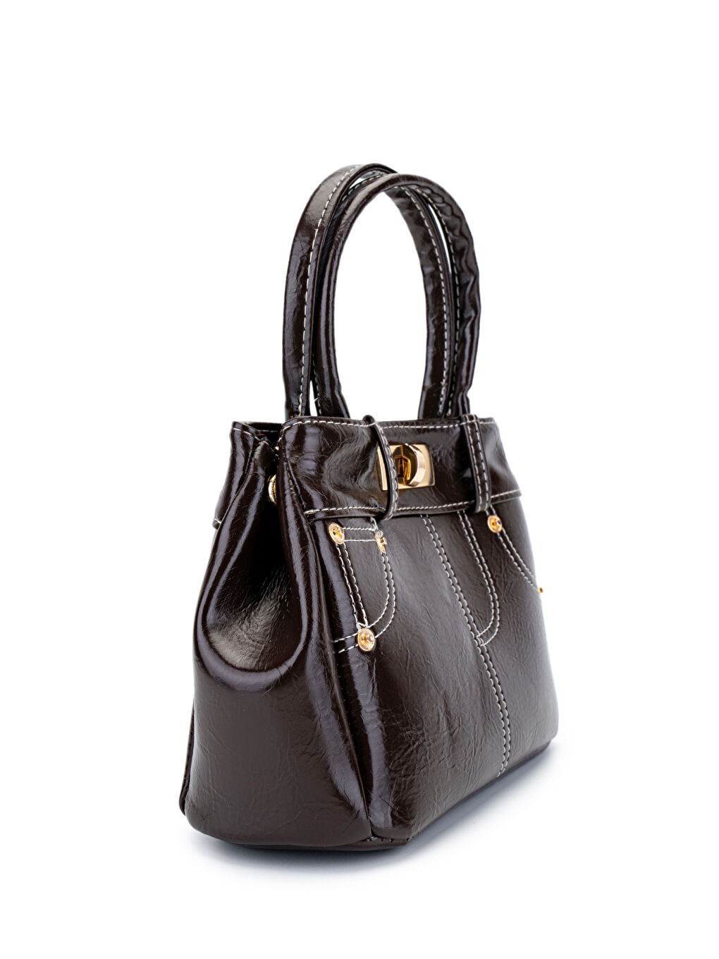 Kahverengi Suni Deri Kadın Çapraz Çanta Dirty Acı Kahve-2