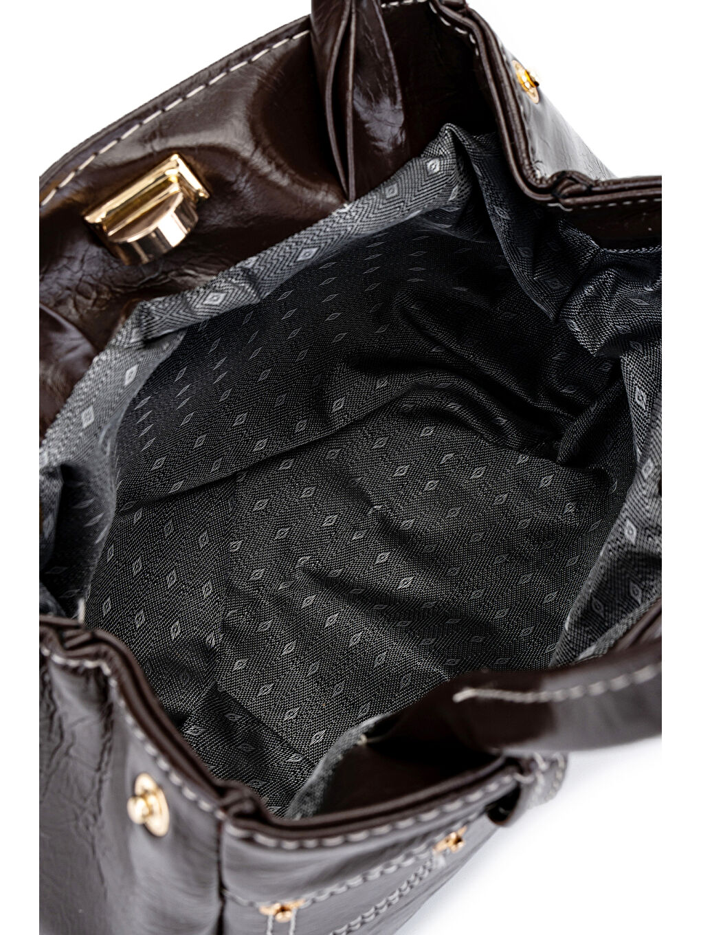 Kahverengi Suni Deri Kadın Çapraz Çanta Dirty Acı Kahve-4