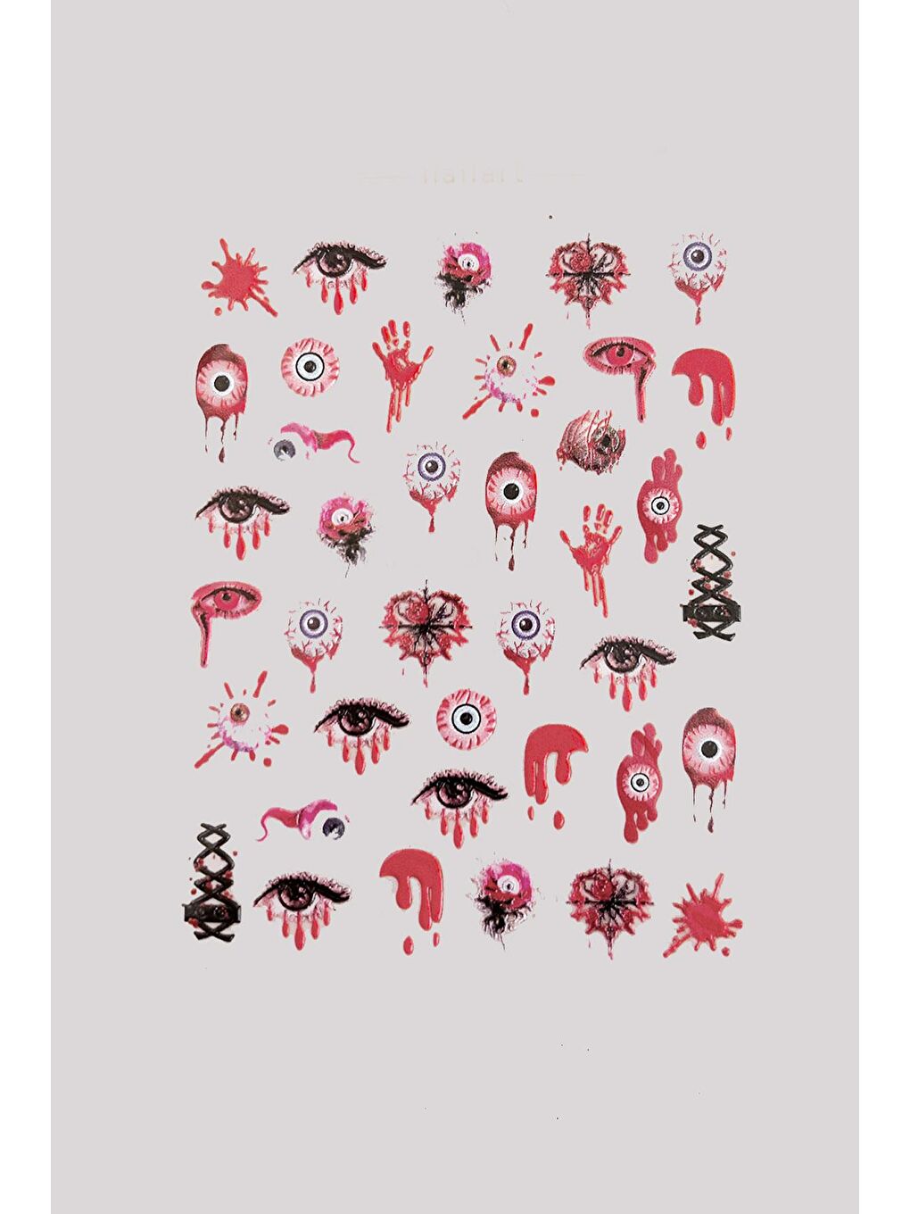 Cadılar Bayramı Korkunç Gözler Tırnak Stickerı