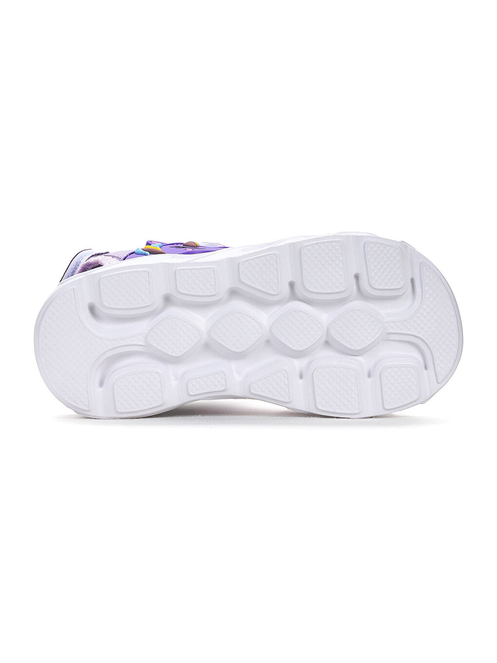 Lila Günlük Işıklı Cırtlı Kız Bebek Sandalet Ayakkabı-4