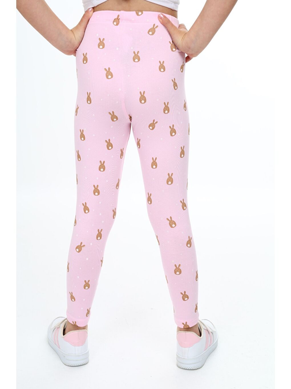 Pembe Kız Çocuk Baskılı Tayt-2