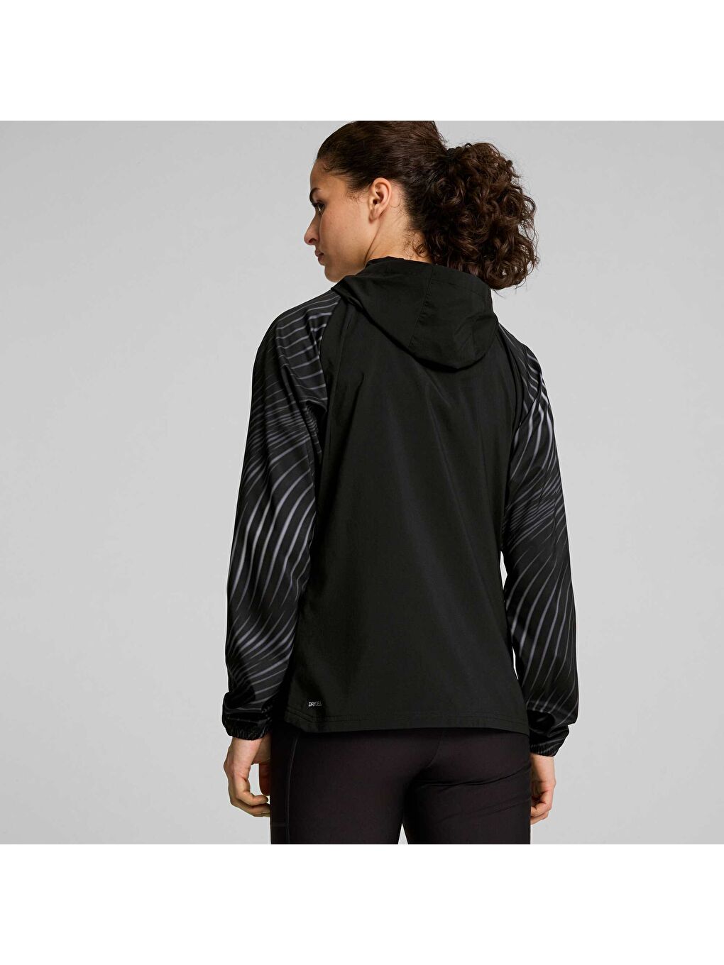 Siyah Favourite Velocity Printed Kadın Koşu Ceket-1