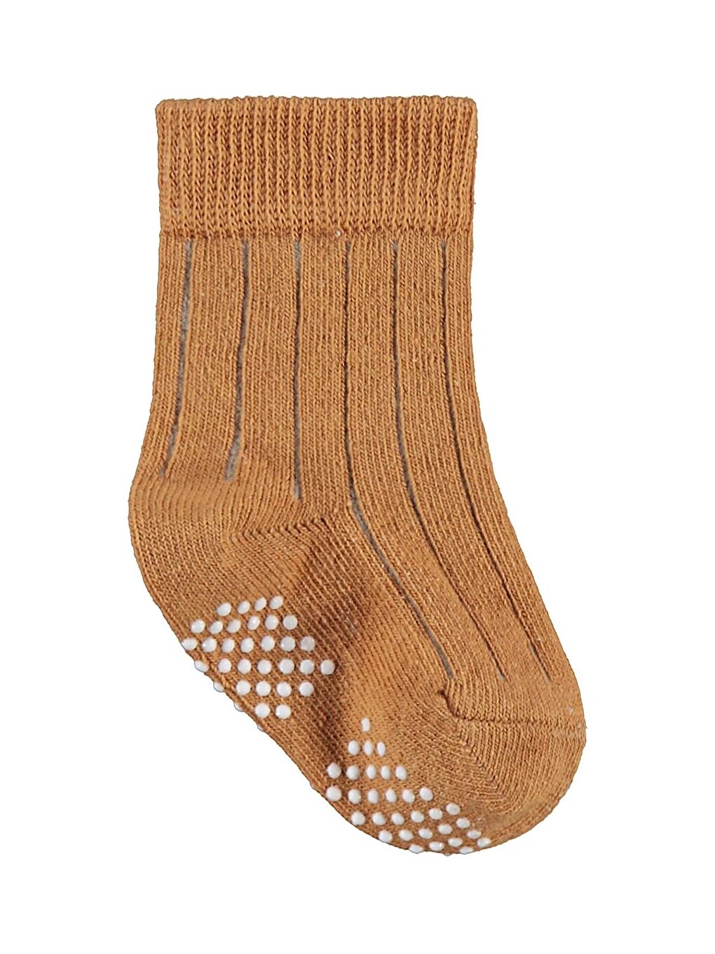 Beyaz Baby Çift Baskı Kaydırmaz 3'lü 6-18 Ay Bebek Erkek Çorap Set - Standart-2