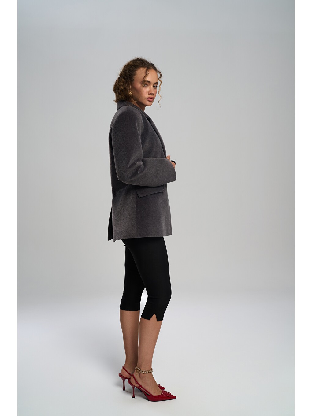 Kaela Bel Oturmalı Antrasit Blazer-2