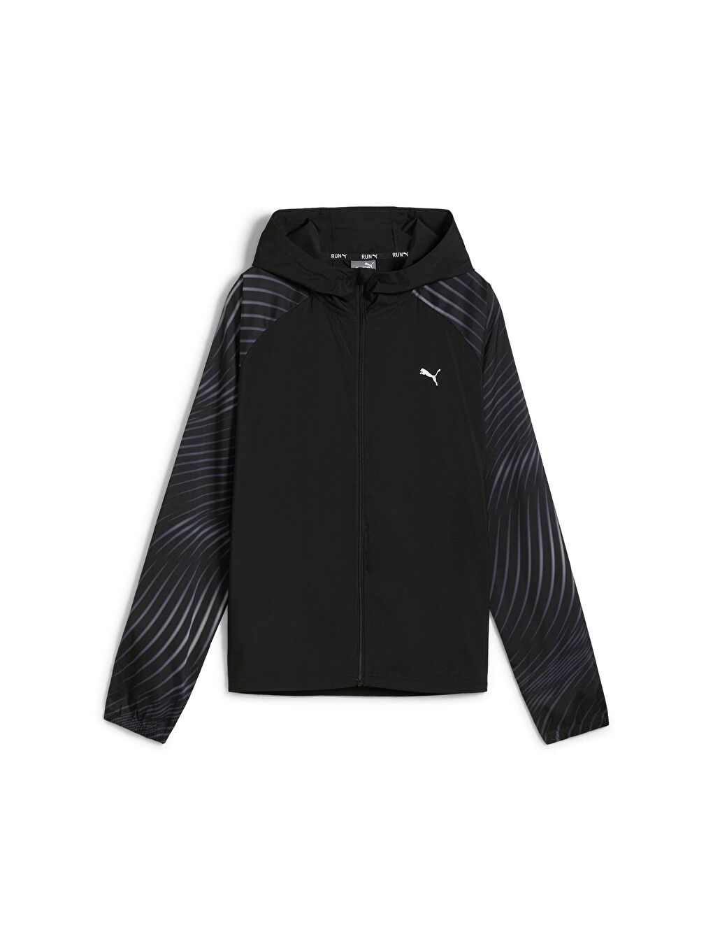 Siyah Favourite Velocity Printed Kadın Koşu Ceket-5