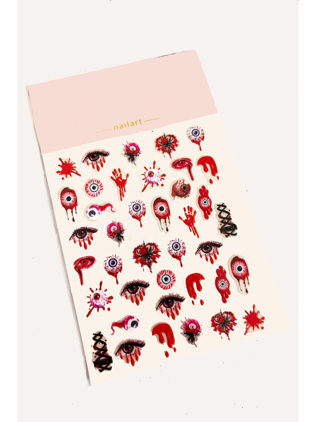 Cadılar Bayramı Korkunç Gözler Tırnak Stickerı-1