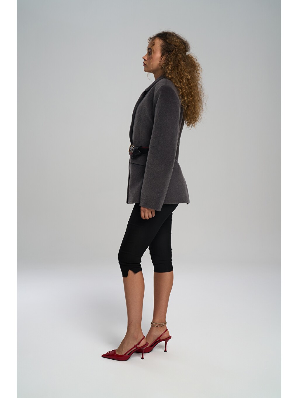 Kaela Bel Oturmalı Antrasit Blazer-3
