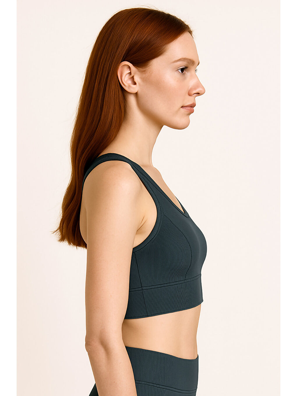 Lacivert Kalın Askılı Toparlayıcı Ripli Spor Büstiyer-1