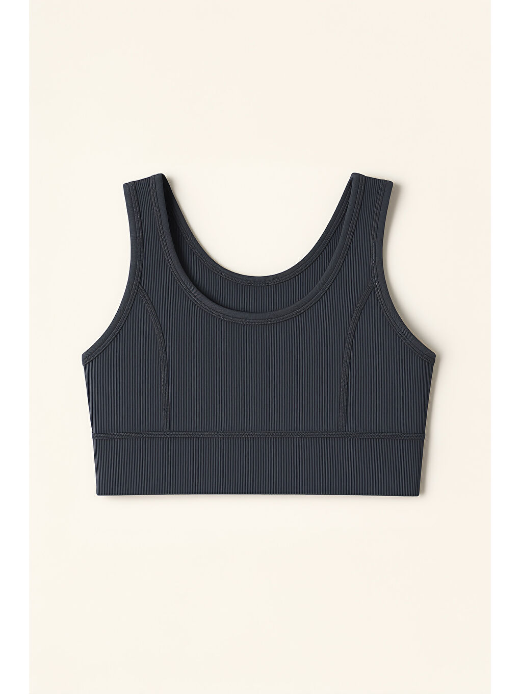 Lacivert Kalın Askılı Toparlayıcı Ripli Spor Büstiyer-2