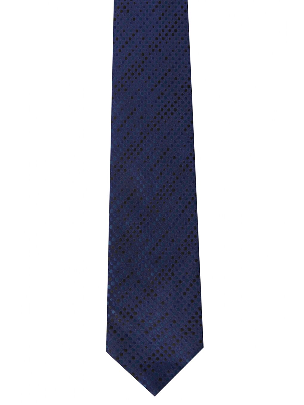 Erkek Lacivert Desenli Klasik Nano Kravat-1