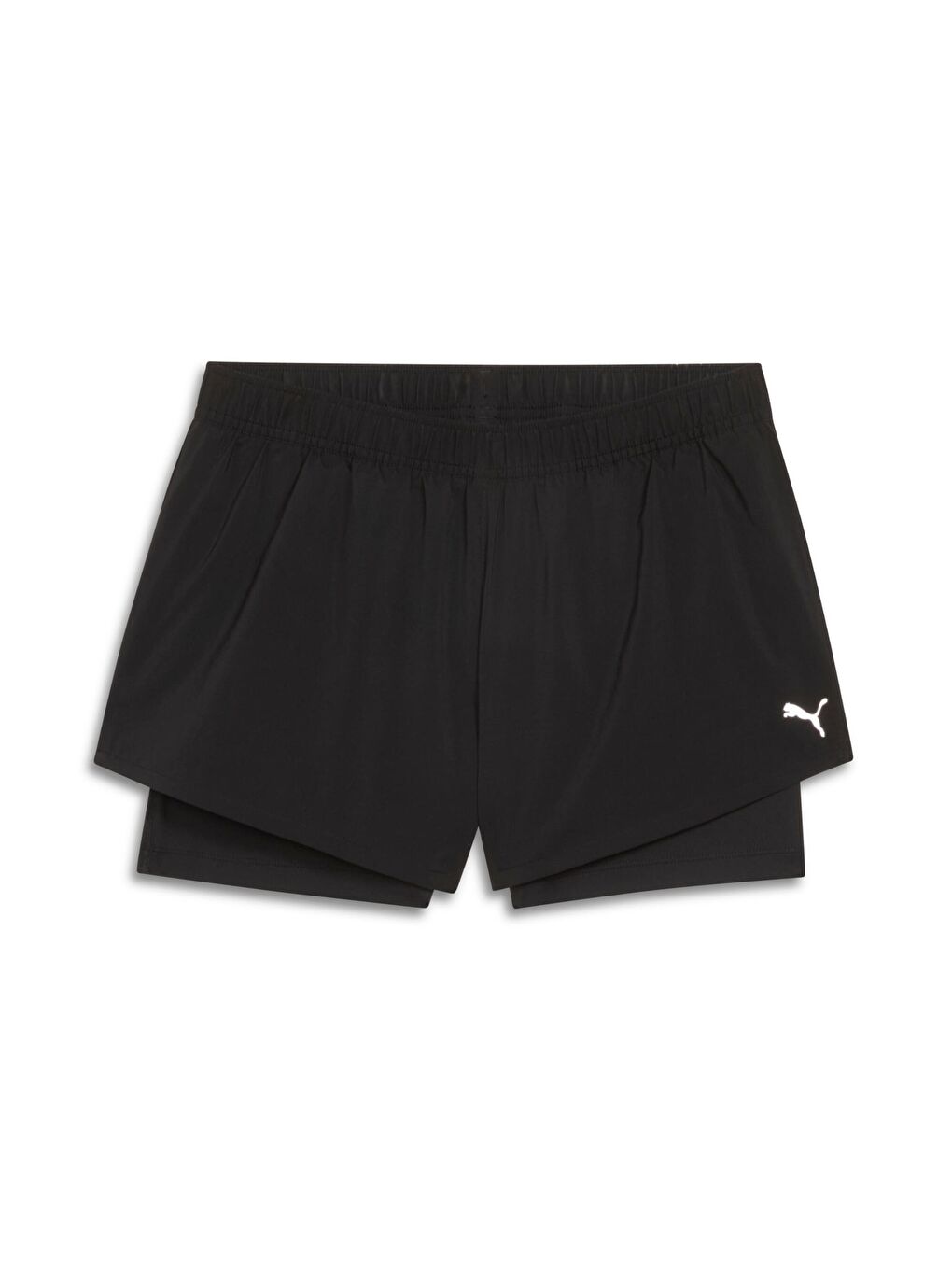 Siyah Kadın 2'si 1 Arada Koşu Şortu-1