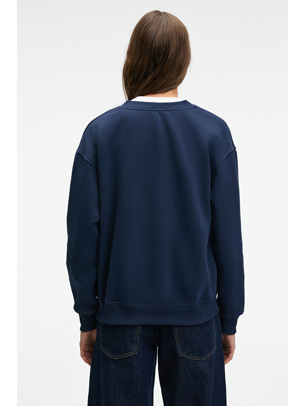 Arınel Kadın V Yaka Regular Fit Lacivert Sweatshirt-5