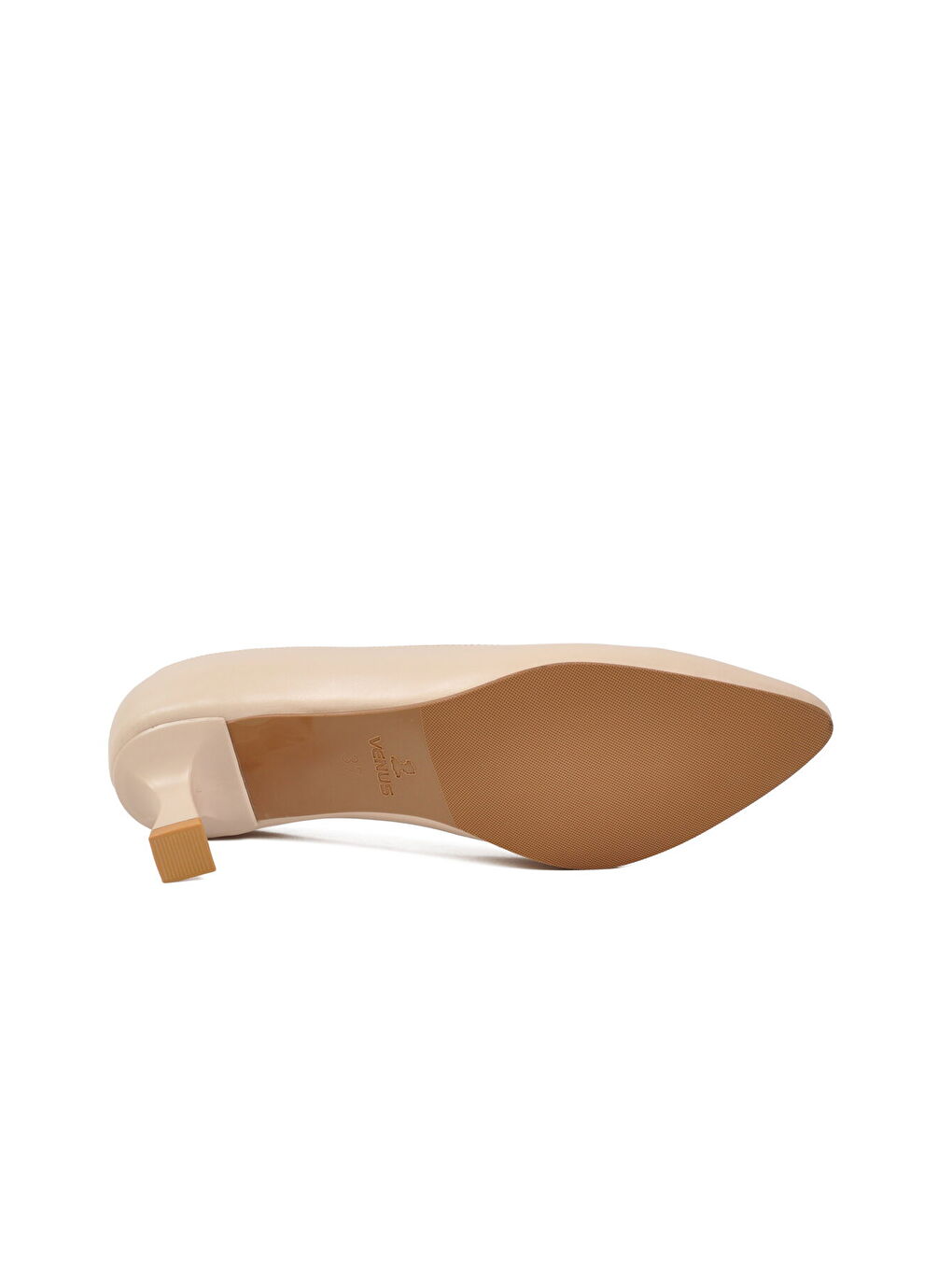 Bej İnce Kısa Topuklu Kadın Abiye Ayakkabı 26532529Y Z-4