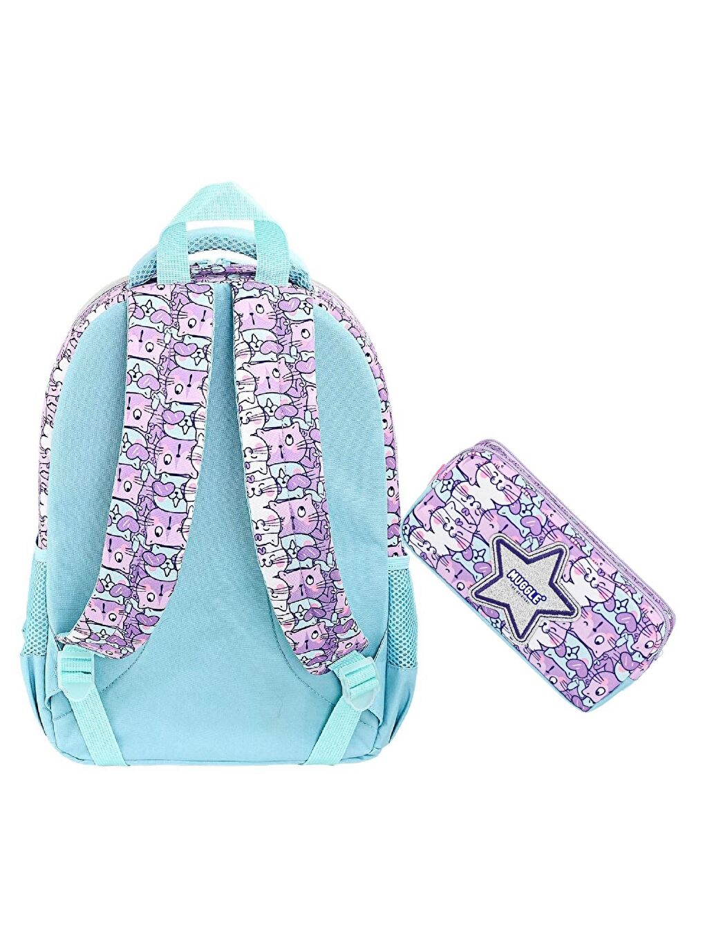 3 Bölmeli Sweet Cats Okul Sırt Çantası + Kalemlik-1