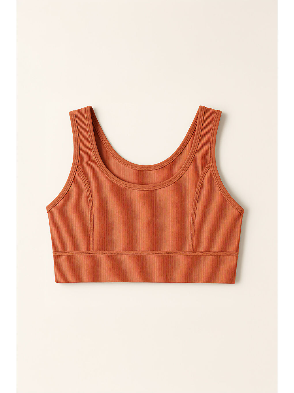 Kahverengi Kalın Askılı Toparlayıcı Ripli Spor Büstiyer-2