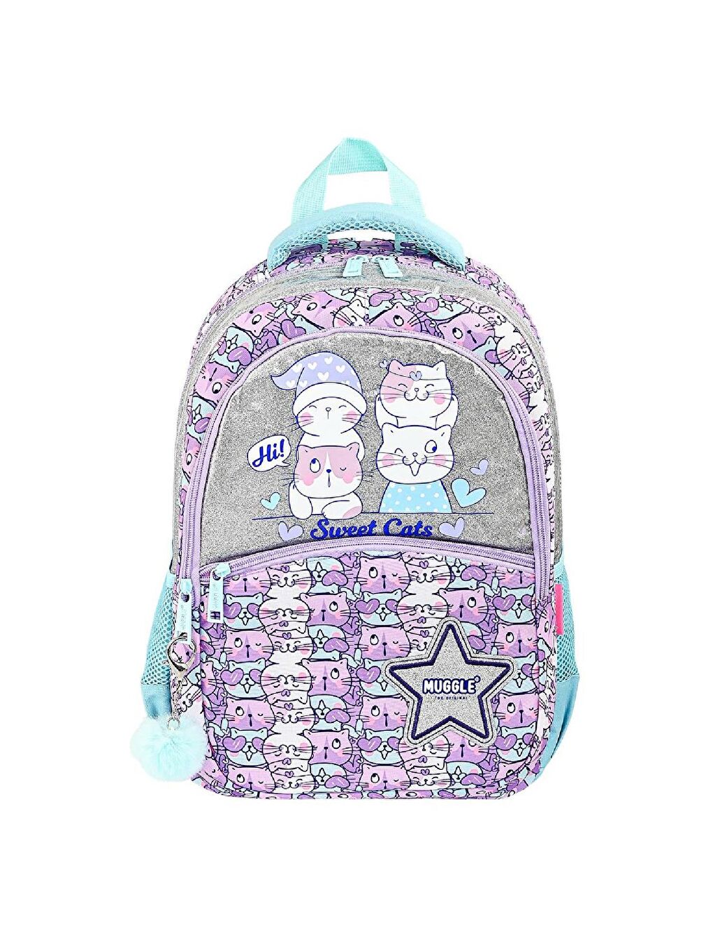 3 Bölmeli Sweet Cats Okul Sırt Çantası + Kalemlik-2