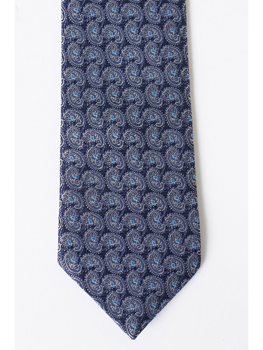 Erkek Lacivert Desenli Lacivert Kravat-1