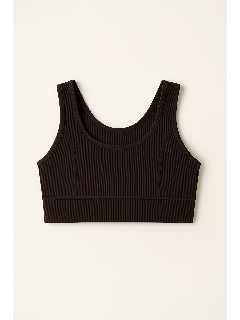 Kahverengi Kalın Askılı Toparlayıcı Ripli Spor Büstiyer-2